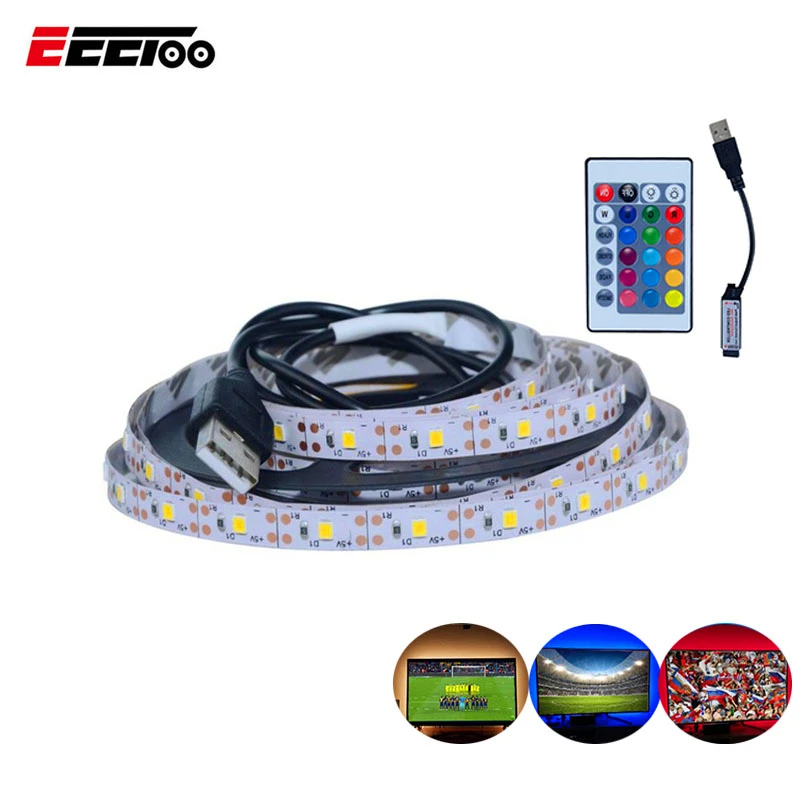 Светодиодная лента EeeToo с USB светодиодный 5 В RGB 24 клавиши контроллер 2835