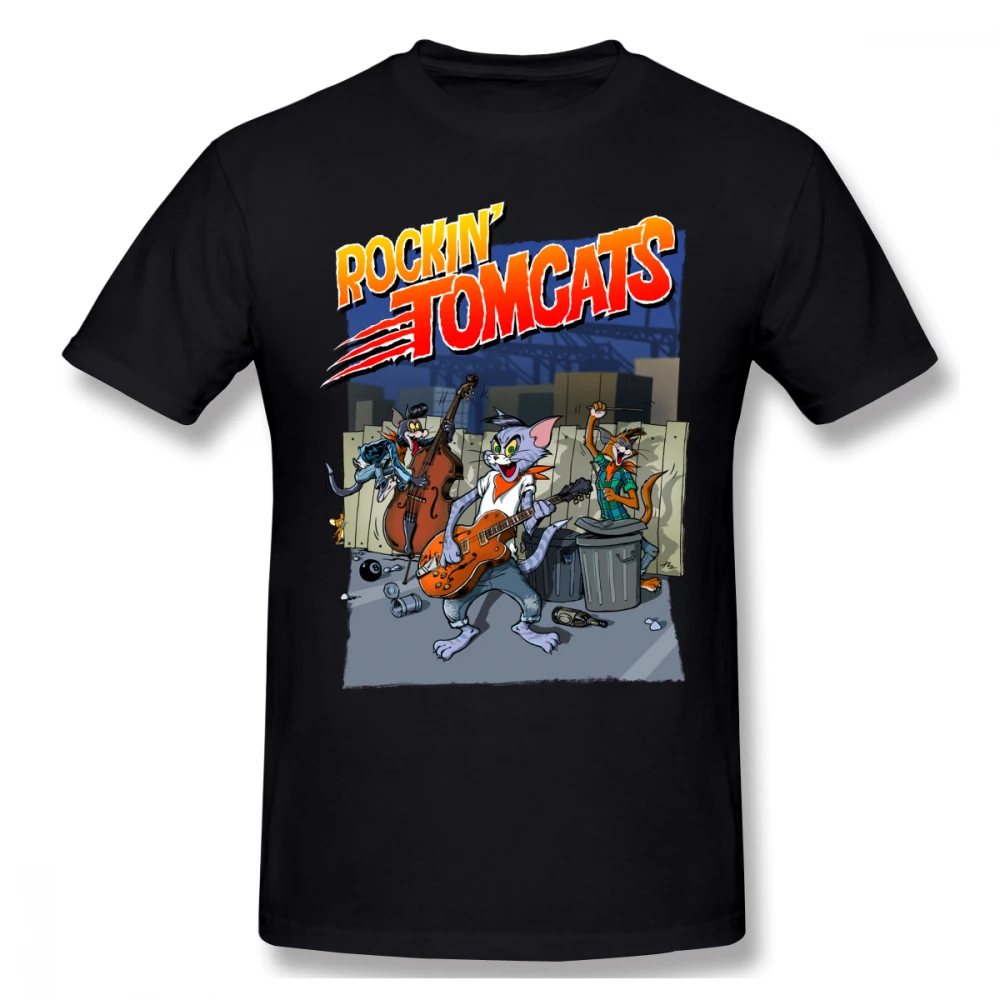 

Rock Tom And Jerry T-shirt For Men Plus Size 4XL 6XL Couple Camiseta
