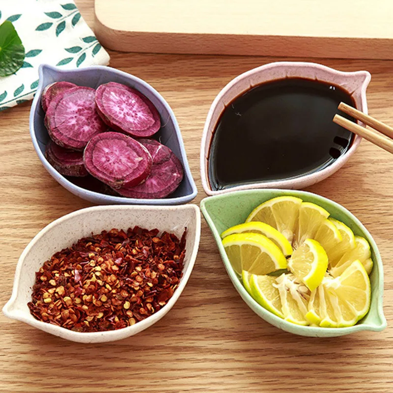 Small Seasoning Saucers Leaf Kitchen Plates Wheat Straw Sauce Dishes and Plates Set Mini Serving Plate for Vinegar/Salad Soy Small Seasoning Saucers Leaf Kitchen Plates Wheat Straw Sauce Dishes and Plates Set Mini Serving Plate for Vinegar/Salad Soy