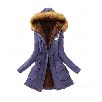 

Winter Coat Women 2018 New Parka Casual Outwear Military Hooded Thickening Cotton Coat Winter Jacket Fur Coat Women Clothes