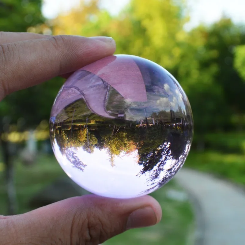 Магический хрустальный шар кварцевый фэншуй фотографии стеклянные изделия из кристаллов путешествия фотографировать домашние декоративные шарики подарок - Цвет: Pink