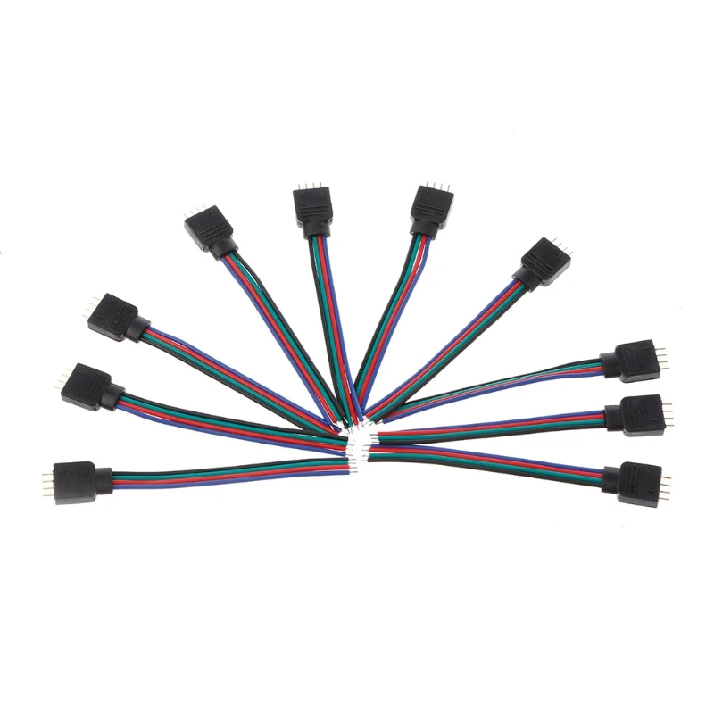 10 шт./компл. RGB 4Pin разъем провода терминал кабель для RGB Светодиодные ленты 5050 3528