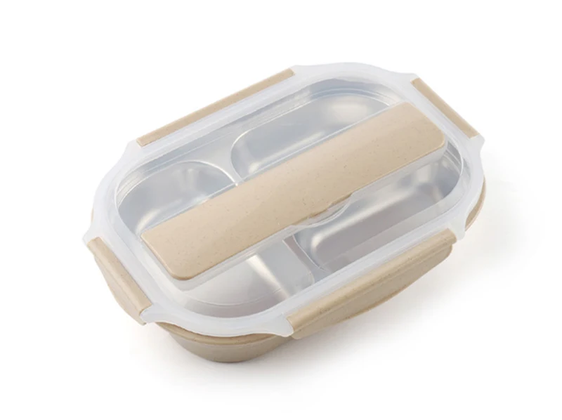 TUUTH 304 Stainless Steel 3 Grids Lunch Box Water Injection Insulation Portable Food Container Box For Kids Picnic Office Worker School B4