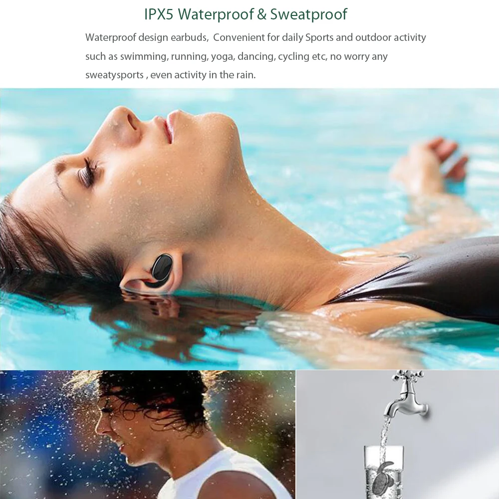 HSWT беспроводные наушники Bluetooth наушники мини водонепроницаемые стерео TWS наушники спортивные наушники 900mA чехол с зарядным устройством для телефона