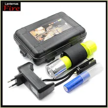 Diving Flashlight CREE XM-L 2000 Luminous Rechargeable Torch Gift Flashlight Torlight Light + 1×18650 Battery + US / EU Charger