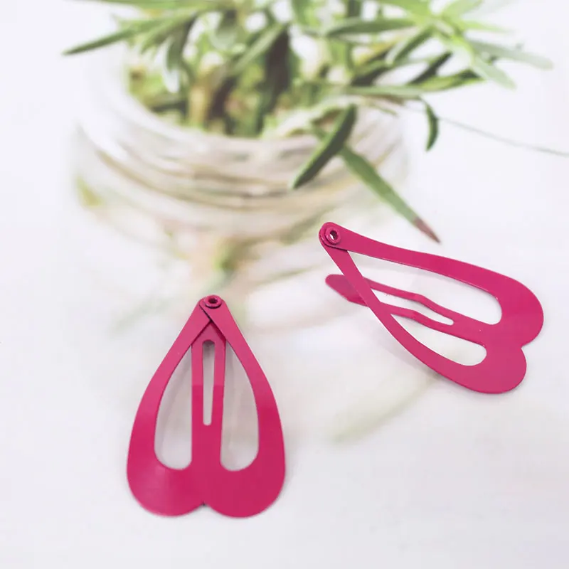 12pcs Snap Baby Hair Clips for Hair Cute Clip Pins Kids Hairpins Heart Shaped Color Metal Barrettes for Children Women Girls 4cm