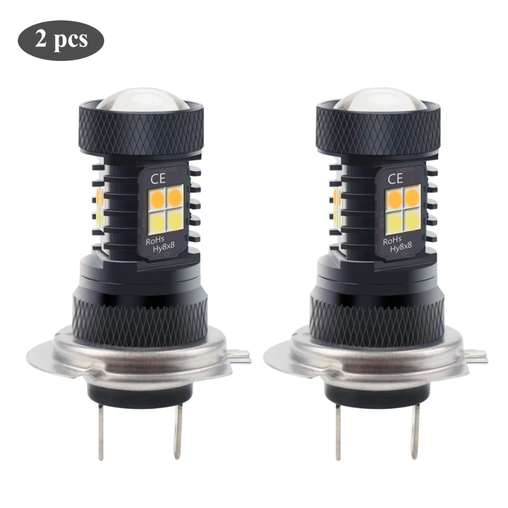 2PCS 12V 6000K 3030 H7 16 LED Auto Car Headlight LED Bulbs Headlamp Fog