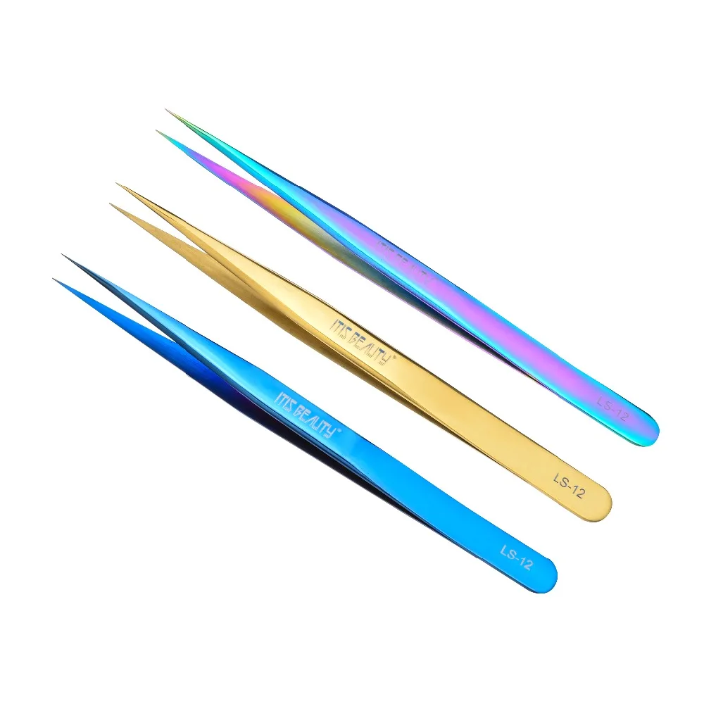 

2019 NEW Series Premium Beauty Makeup Tweezers Mink Eyelashes Extension Top Quality Ultra Fine Tip Tweezers