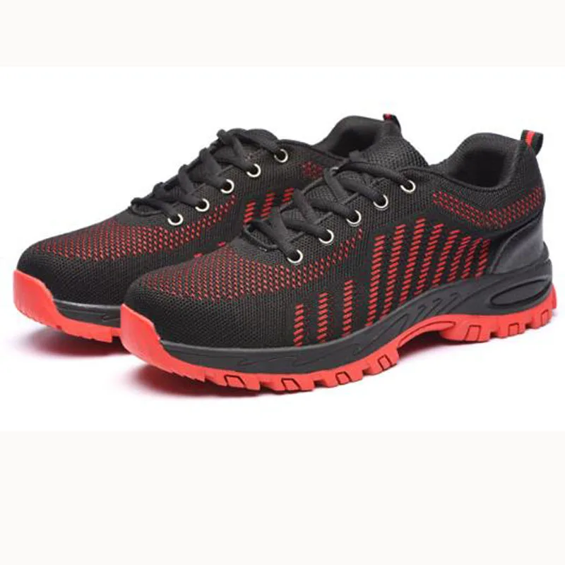 Защитная обувь со стальным носком, обувь для мужчин, Рабочая обувь, Мужская дышащая сетка, Размер 12, износостойкая обувь GXZ025 - Цвет: Safety Shoes