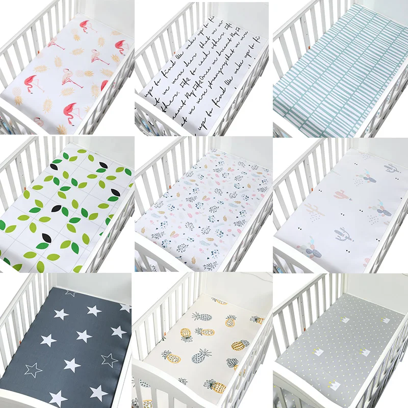 100% Cotton Crib Fitted Sheet Soft Breathable Baby Bed Mattress Cover Potector Cartoon Newborn Bedding For Cot Size 130*70cm 100% Cotton Crib Fitted Sheet Soft Breathable Baby Bed Mattress Cover Potector Cartoon Newborn Bedding For Cot Size 130*70cm