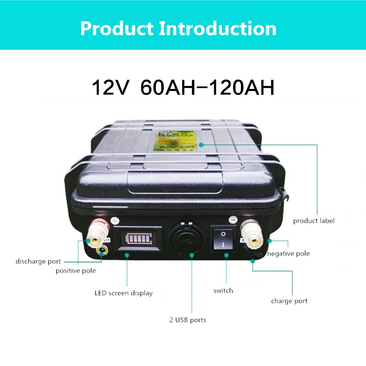 Высокая Мощность 12V 60AH-200AH INR динамический литий-полимерный USB Аккумуляторы для лодочный мотор/солнечной энергии панели аварийного Мощность источник