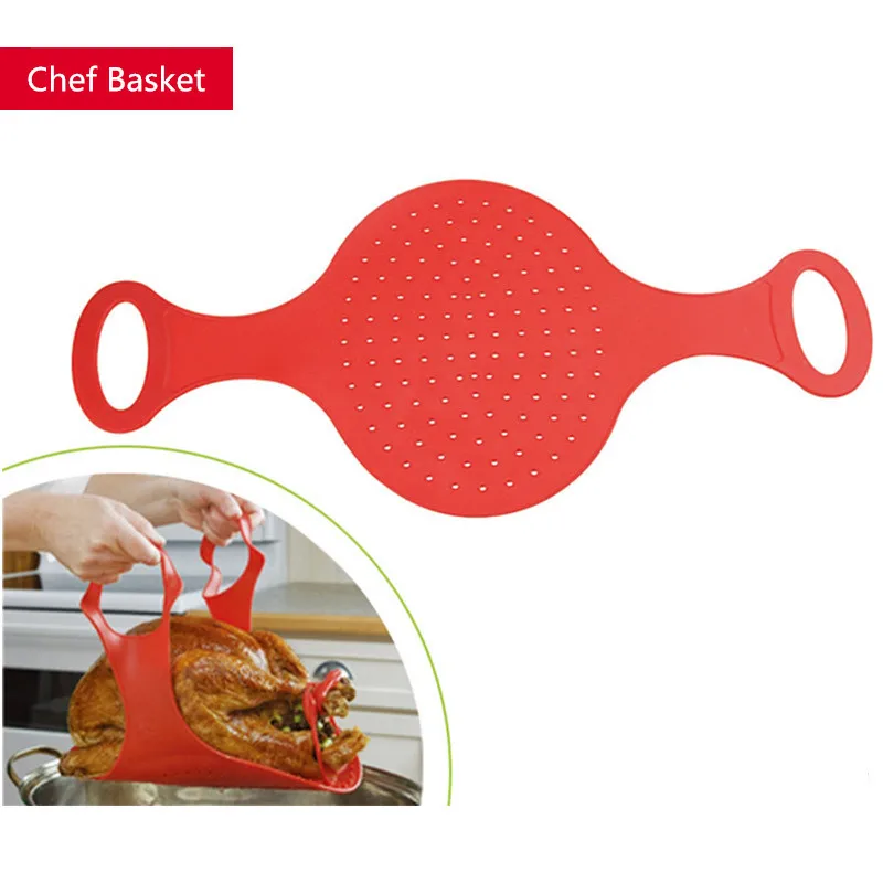 

1pc Creative Portable Chef Basket Silicone Easy To Take Baking Meat Chicken Barbecue Cooking Tool BBQ Kitchen Tools
