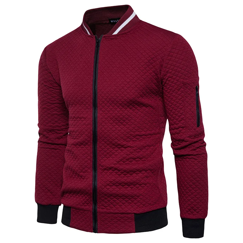 NaranjaSabor, весна-осень, мужские куртки, повседневные, на молнии, одноцветные, мужские пальто, толстовки, мужской спортивный костюм, куртка, Мужская брендовая одежда - Цвет: Red