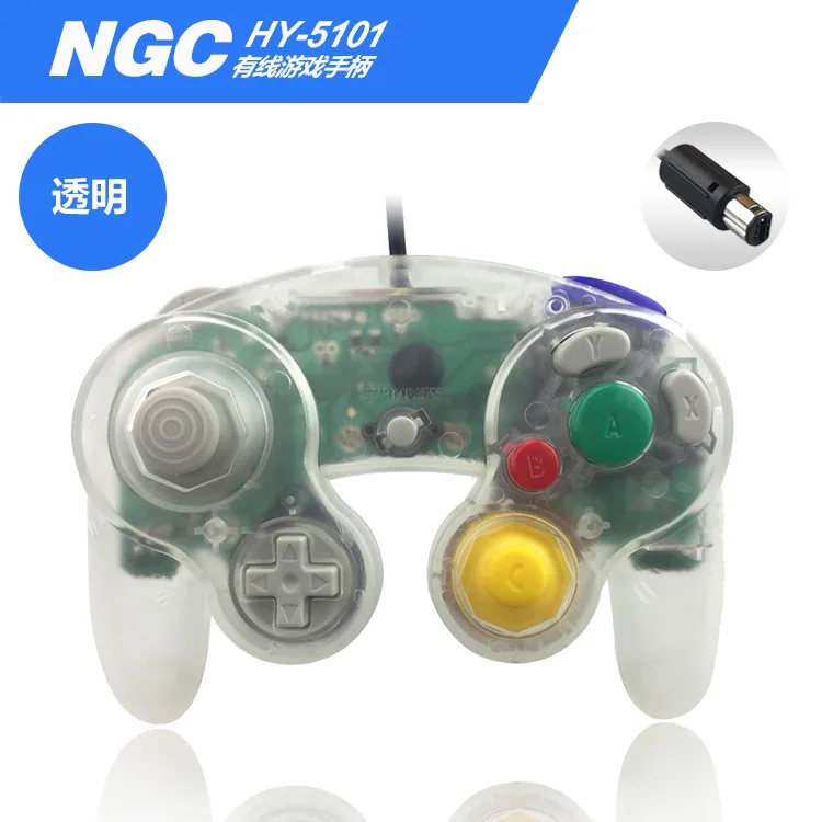 Проводной контроллер для nintendo wii Gamecube - Цвет: Прозрачный
