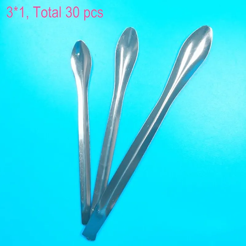 

10set/pack Stainless steel drug spoon teaspoon of medication spoon spatula Reagents 1g/2g/3g each one, 3*1 per set Free Shipping