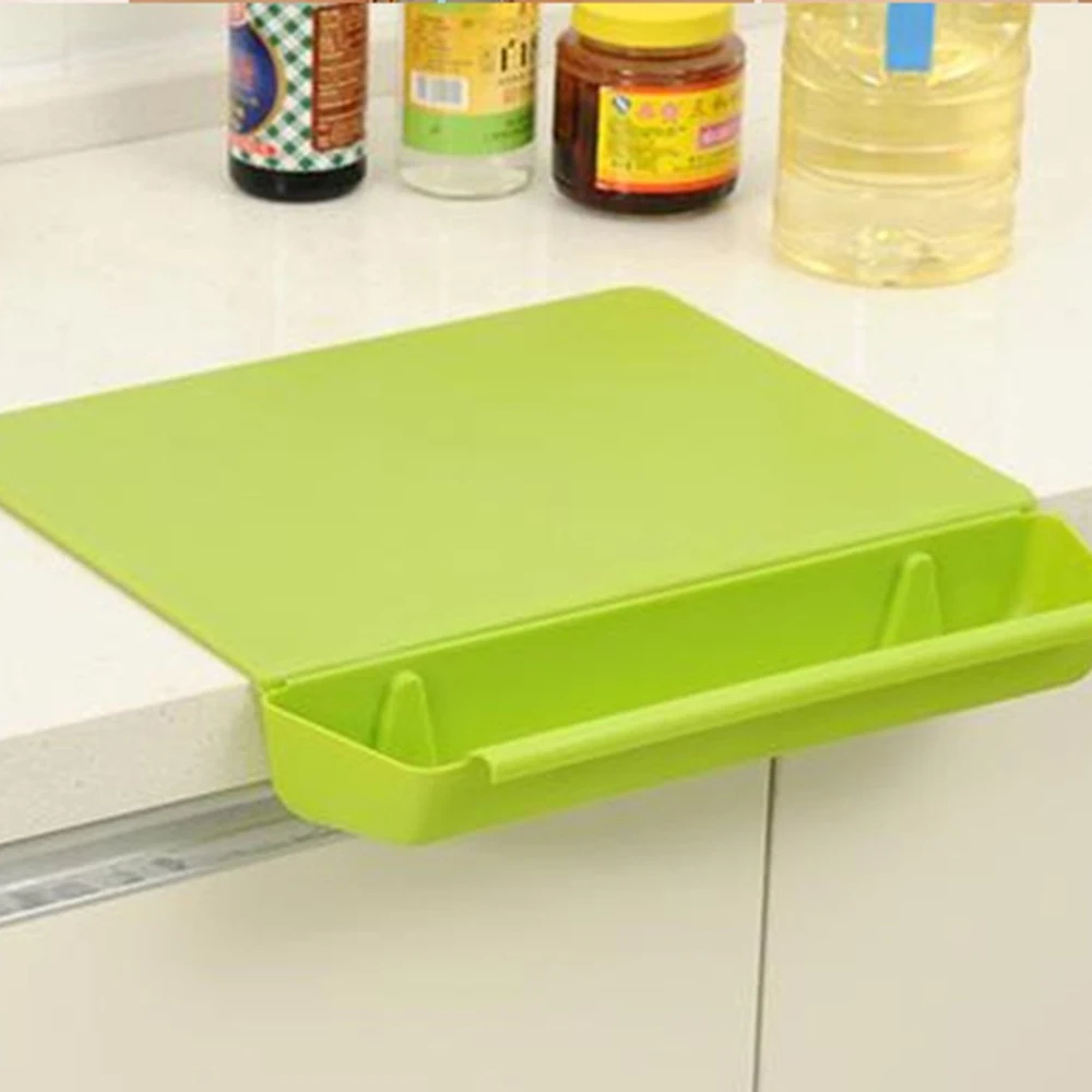Практичная пластиковая разделочная доска матовая кухонная разделочная доска со слотом инструменты для резки овощей и мяса аксессуары для кухонных принадлежностей - Цвет: Зеленый