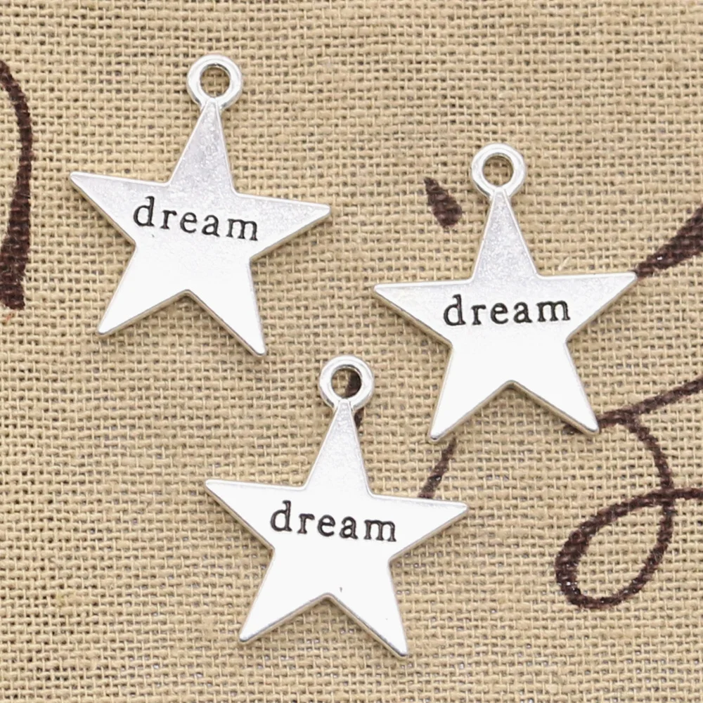 6pcs Charms Star Plates Dream 23x20mm Antique Bronze Silver Color Plated Pendants Making DIY Handmade Tibetan Finding Jewelry 6pcs Charms Star Plates Dream 23x20mm Antique Bronze Silver Color Plated Pendants Making DIY Handmade Tibetan Finding Jewelry
