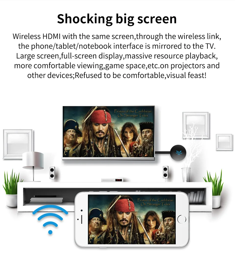 Новый G6 ТВ Stick Беспроводной ключ приемник 2,4G WI-FI 1080 P HD Поддержка HDMI Miracast Airplay для Android iOS