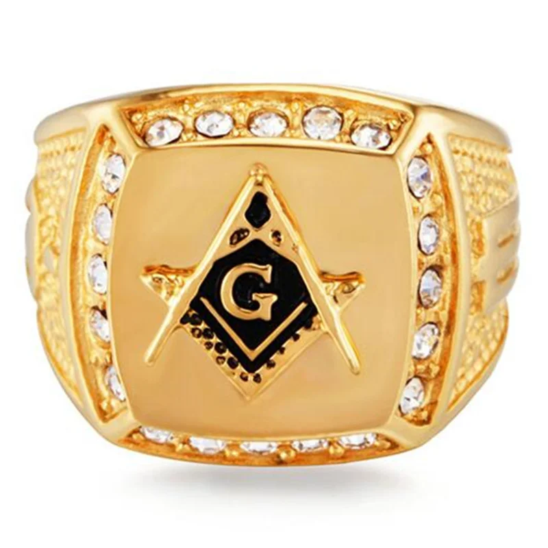 Fashion Masonic Ring Symbol G rings Men Freemason Templar Freemasonry