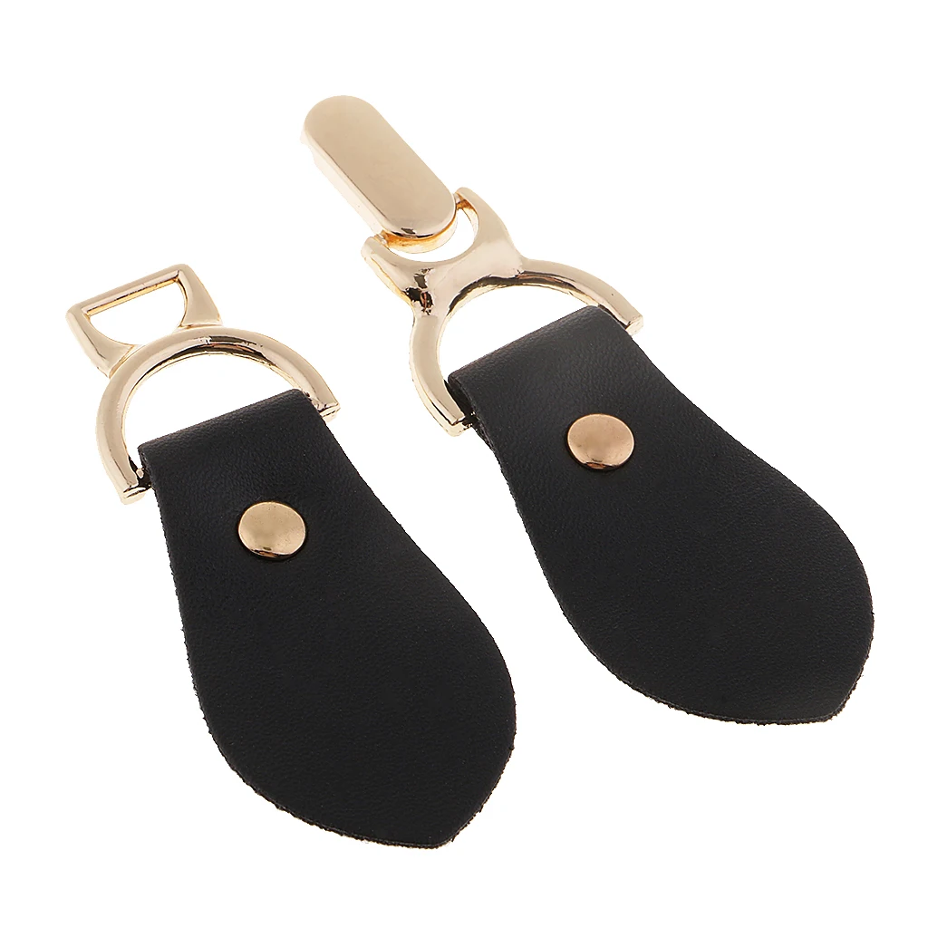 1 Pair PU Leather Toggle Button Coat Jacket Duffle Black DIY Sewing Crafts