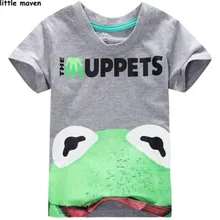 Little maven 2016 summer baby boys clothes short sleeve The muppets t shirt children 100% Cotton frog printing brand tops L003