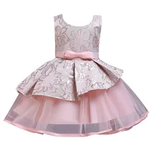 Элегантные праздничные Платья с цветочным узором для девочек; платье принцессы для дня рождения; платье для крещения; праздничное платье для девочек