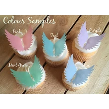 5 цветов угол крылья Форма съедобная Вафля бумага для кекса Топпер, предварительно вырезанные съедобные украшения для кекса, вечерние инструменты для украшения