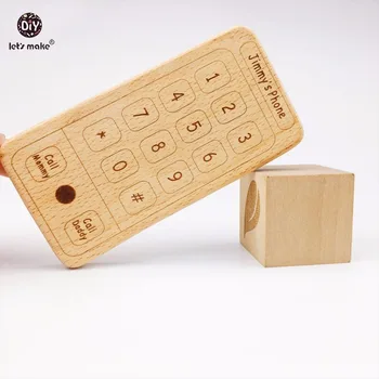 

Let's Make 10pcs Baby Toys Beech Wooden Mobile Phone Baby Gift Montessori Toys Wood Teether Sensory Baby Gym Toy Baby Teether