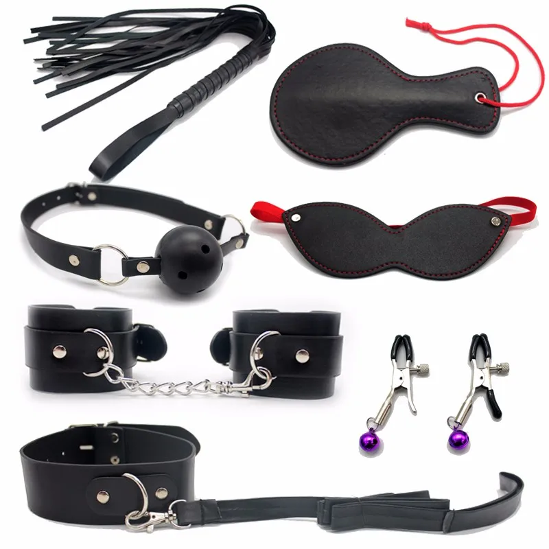 US $16.38 |Sex Toy for Couples Adult Games Handcuffs Nipple Clamps Whip Col...