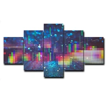 

5 Panel Nordic Abstract Graffiti Posters and Prints Canvas Painting Decorative Picture for Living Room Home Decor No Frame
