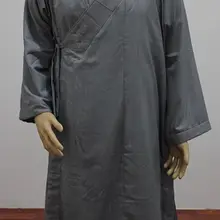 Унисекс буддистские монахи зимняя теплая robeбуддистская форма дзен NunAbbot Bonzeshaolin кунг-фу боевое искусство пальто одежда серый