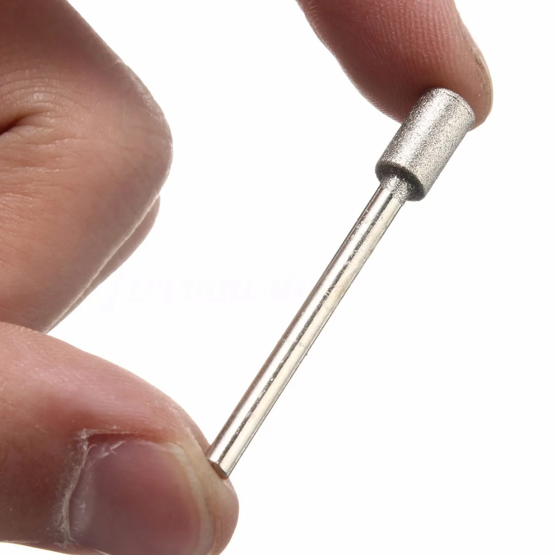 5pcs/set New 3mm Shank Silver Diamond Grinding Burr Stone Drill Bits For Rotary Tool