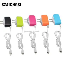 SZAICHGSI 200 шт 3 usb порта ЕС США вилка USB настенное зарядное устройство с зарядным кабелем для iphone 7 6 5 samsung мобильного телефона
