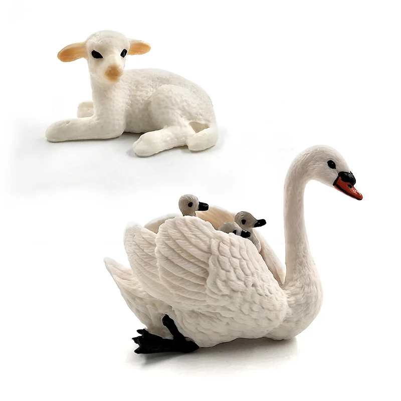 Artificial Little Lamb Swan Cock Rooster Chicken sheep Hen animal model figure plastic Decoration educational toy Gift For Kids Artificial Little Lamb Swan Cock Rooster Chicken sheep Hen animal model figure plastic Decoration educational toy Gift For Kids