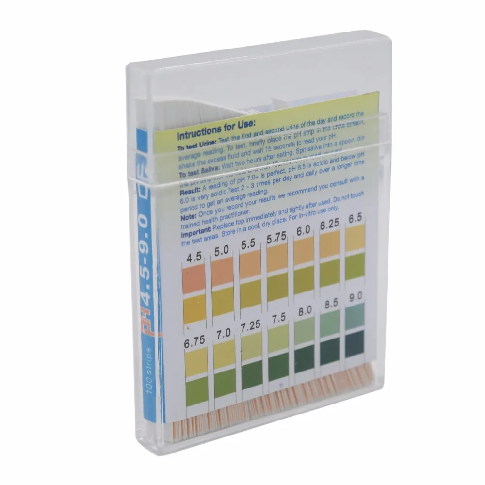 100 полосок PH4.5-9.0 щелочные pH тестовые бумажные полоски индикатор лакмусовой тест ing для уровня мочи и слюны скидка 30