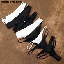 Для женщин плавки Трусы-стринги Плавки бикини стринги сексуальные купальники Victoria's Secret бикини бразильский купальник-бикини с низкой талией дно