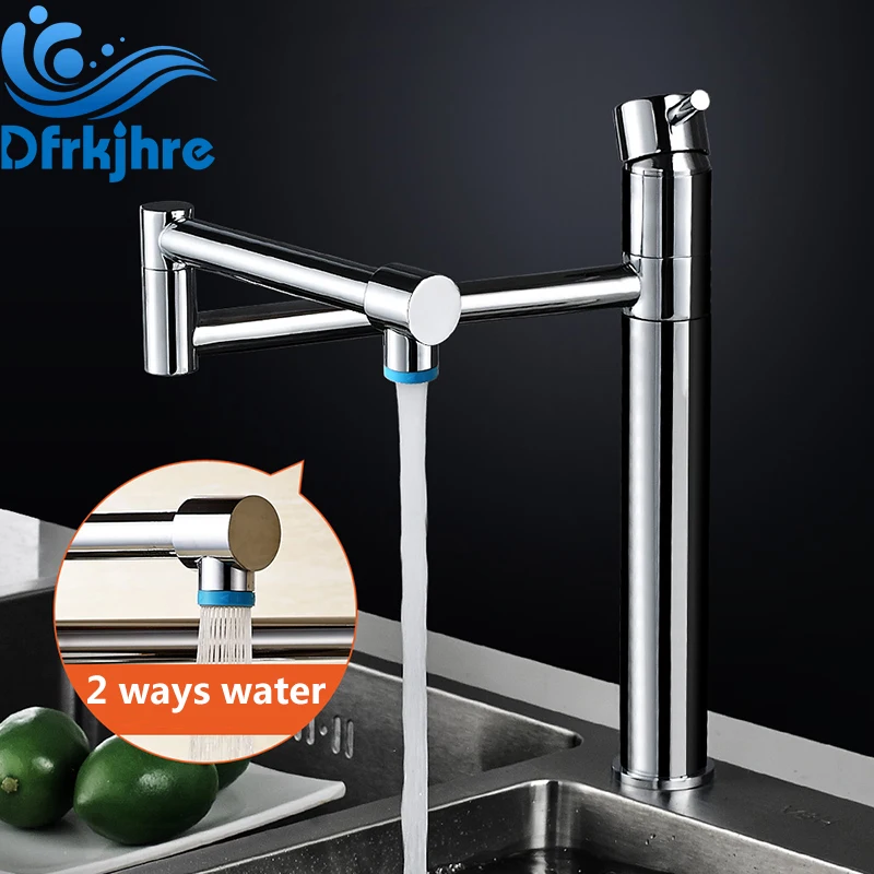 

Chrome 360 Rotation Bathroom Kitchen Sink Faucet Cold And Hot Water Chrome Single Handle Faucet