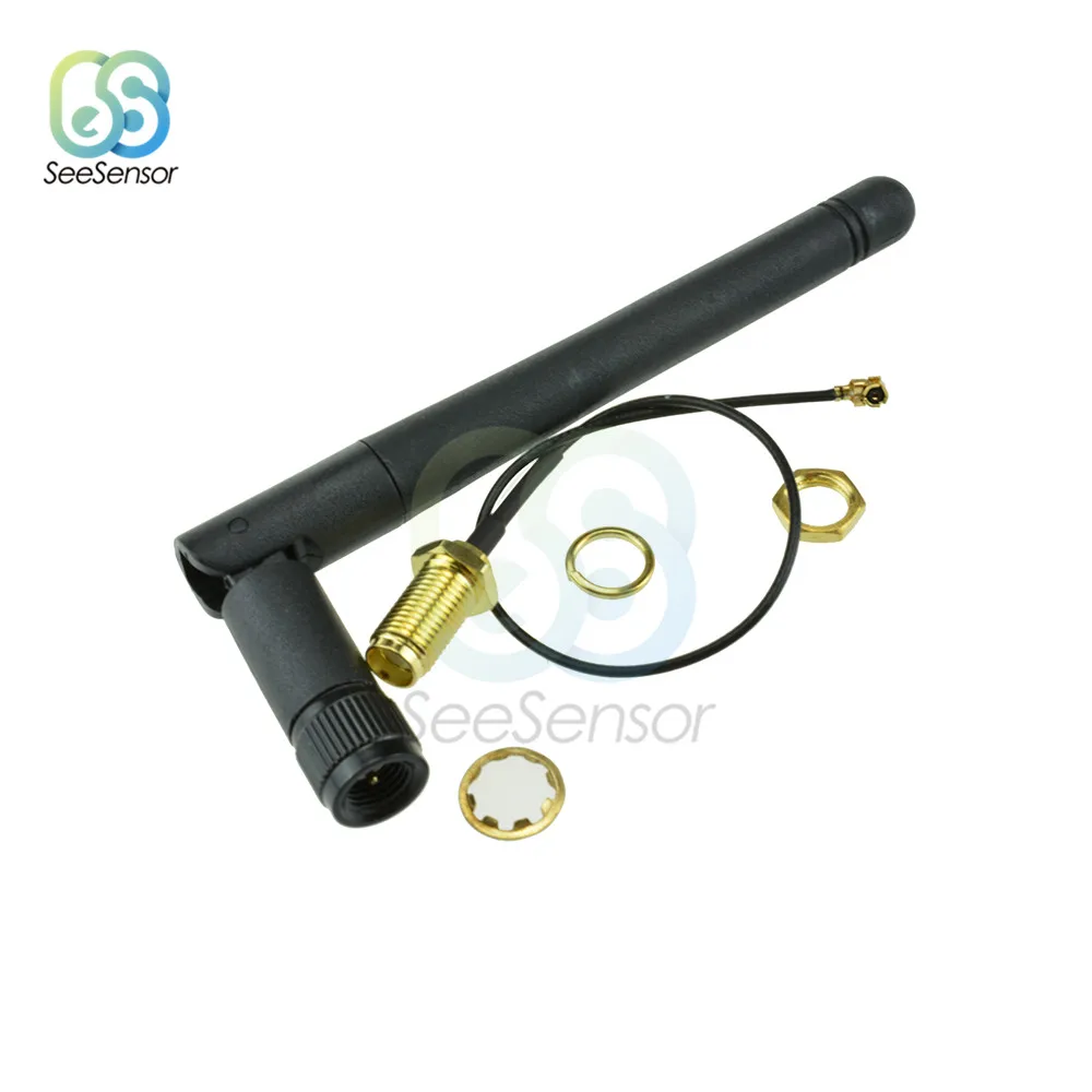 

11cm 2.4G Wireless SMA Antenna Stick 2dB 2.5dB Gain For NRF24L01 PA CC2500 Module 20cm IPX Adapter Cable For Arduino