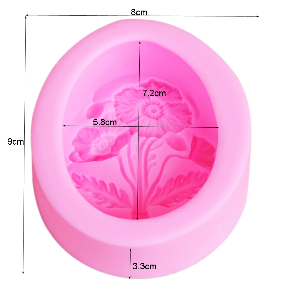 Sophronia силиконовая форма для выпечки в форме цветка 3D цветок Fondant(сахарная) шоколадная форма для отделочных работ мыло лампы в форме свечи Кухня Аксессуары для выпечки S114
