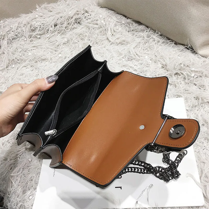 Fashion Design Women Leather Letter Shoulder Bag Female INS Popular Luxury Handbag Chains Crossbody Flap Bolsa For Lady SS3495 (17)
