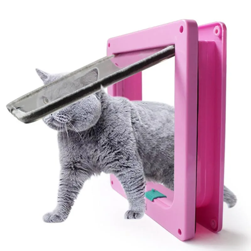 

Intellgent Control 4 Way Safe Cat Gate Doors ABS Animal Small Pet Cat Dog Door Pet Supplies Flap Door Pet Kitten door
