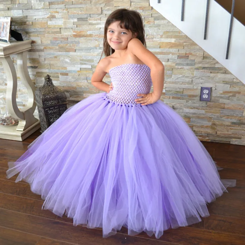 Burgundy Flower Prom Girl Dresses with Fluffy Tulle 