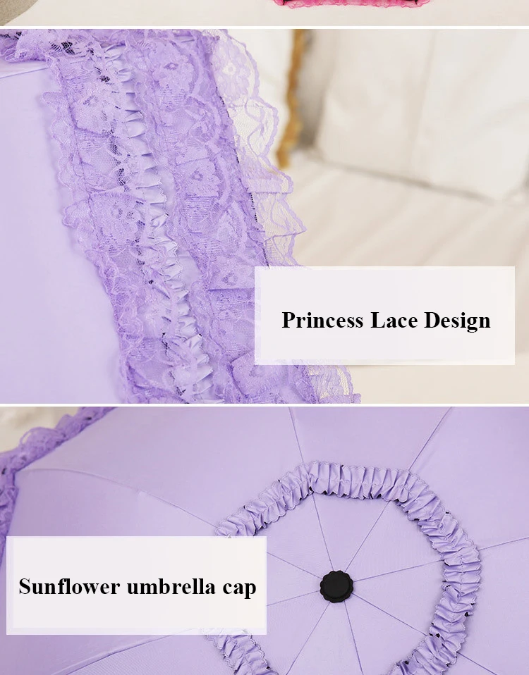 Кружевной зонт от солнца, женский ультра-светильник, складной зонт от солнца, УФ-зонт для принцессы, женский зонт