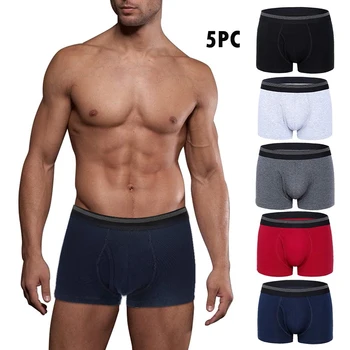 

5PCS Men Underwear Boxer 5 Pack No Ride Up Comfortable Breathable Cotton Sport Underwear Boxers Mens Shorts High quality