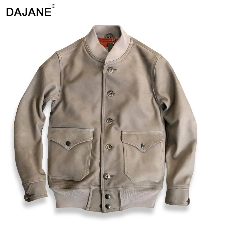 Vache En Grind A1 Hommes Vintage Homme Veste Gris Cuir Arénacés ArénacéeVéritable Peau De Classique TJu13lFKc
