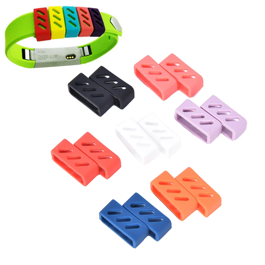 10Pcs Silicon Flexible Wristband Fastener Band Clasp Keeper Ring Loop