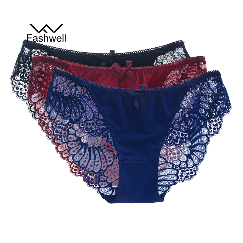 

Sexy Lace Panties Seamless Women Nylon Silk Briefs Ladies Hollow Out Temptation Underwear Transparent Lingerie 3Pcs/lot