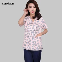 Медицинский скраб для домашних животных, рубашки, стоматология, красота, медсестры, рабочая одежда, хлопок, больничная медицинская одежда для женщин