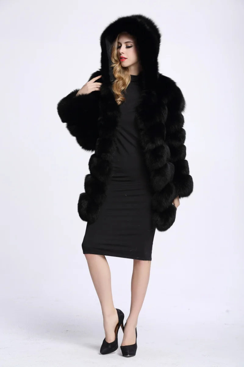 Новинка, плотное зимнее пальто с капюшоном, пальто из искусственного меха, пальто из меха лисы, большие размеры 4XL, пальто более размера