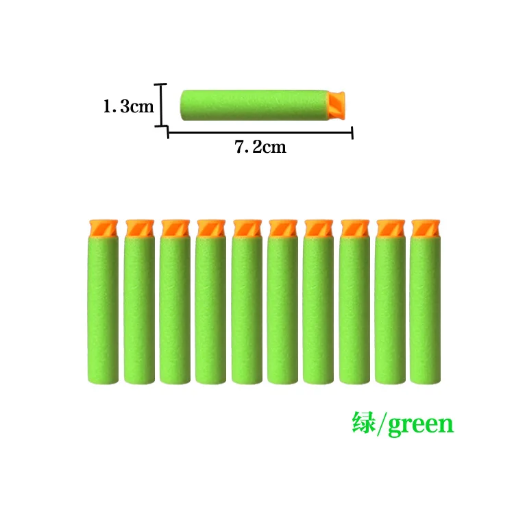 100 шт плоская мягкая голова Торнадо 7,2 см мягкие пули для Nerf игрушечный пистолет заправка игрушка дартс для Nerf бластер винтовка страйкбол - Цвет: Green